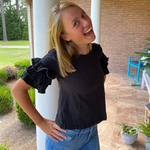 Sugar Lips ruffle sleeve top